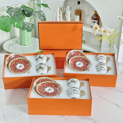 Cups and Saucers – [Matuma Rope] – [Set of Two Cups &amp; Saucers]