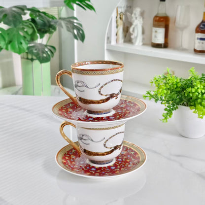 Cups and Saucers – [Matuma Rope] – [Set of Two Cups &amp; Saucers]