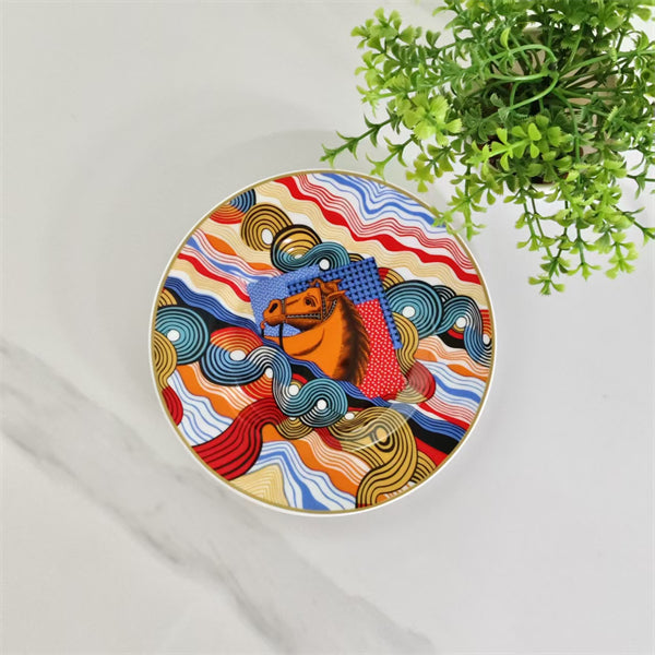 New Arrival – Double Cup &amp; Saucer Set – "Galloping Horse &amp; Waves"