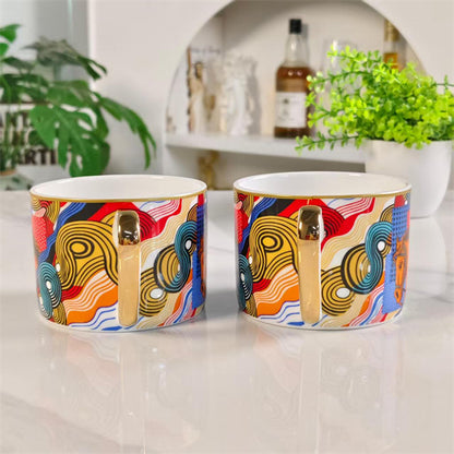 New Arrival – Double Cup &amp; Saucer Set – "Galloping Horse &amp; Waves"