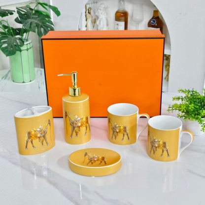 18K vergoldetes 5-teiliges Badezimmer-Set