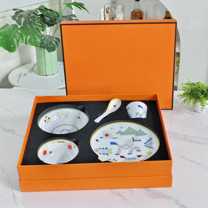 Geschirr – 5-teiliges Set – Lithografiedruck