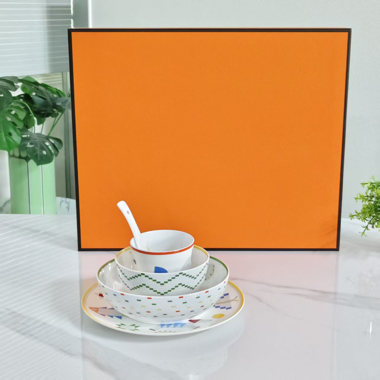 Geschirr – 5-teiliges Set – Lithografiedruck