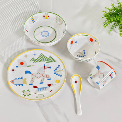 Geschirr – 5-teiliges Set – Lithografiedruck