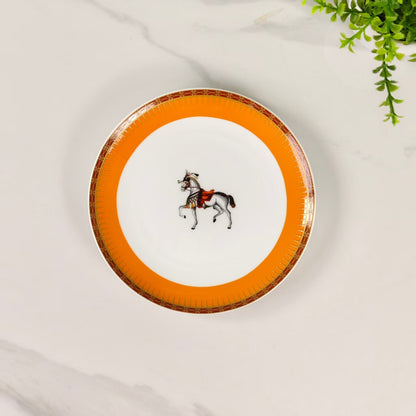 New Arrival – Orange "Single Horse" Design – 10-Piece Set
