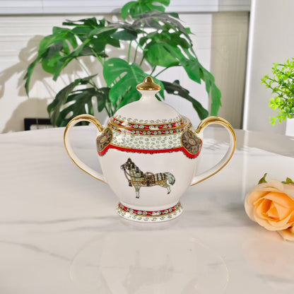 Neu eingetroffen: [Sockel gelbes Pferd] – 15-teiliges Kaffeeservice