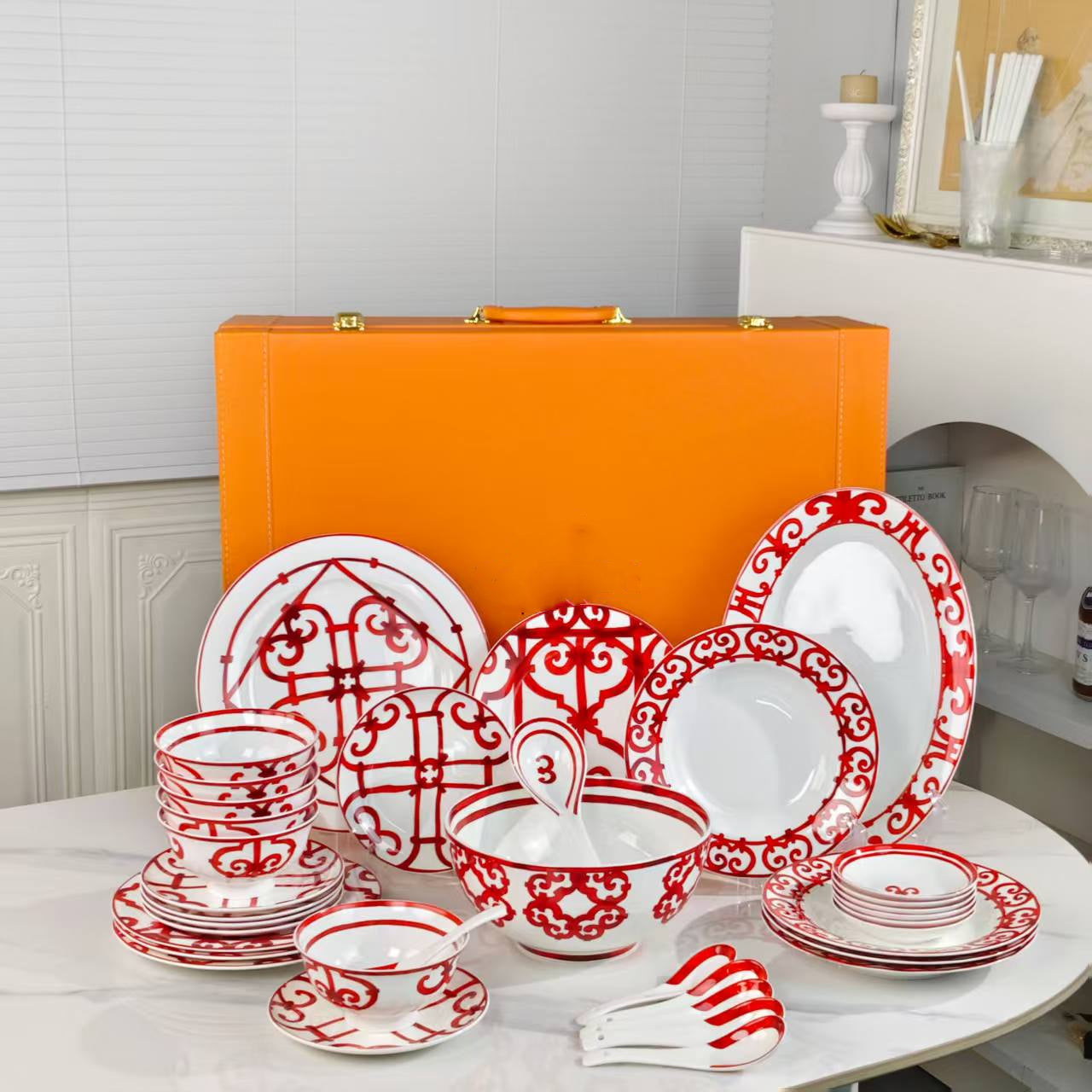 New Arrival: [Red Series] 36-Piece Dinnerware Set