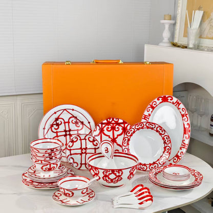 New Arrival: [Red Series] 36-Piece Dinnerware Set