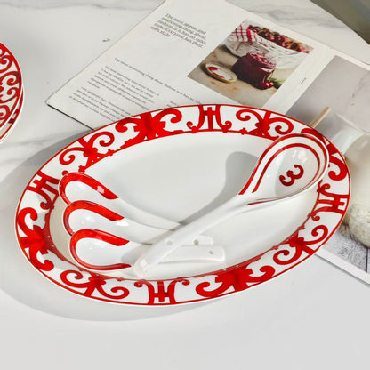 New Arrival: [Red Series] 36-Piece Dinnerware Set