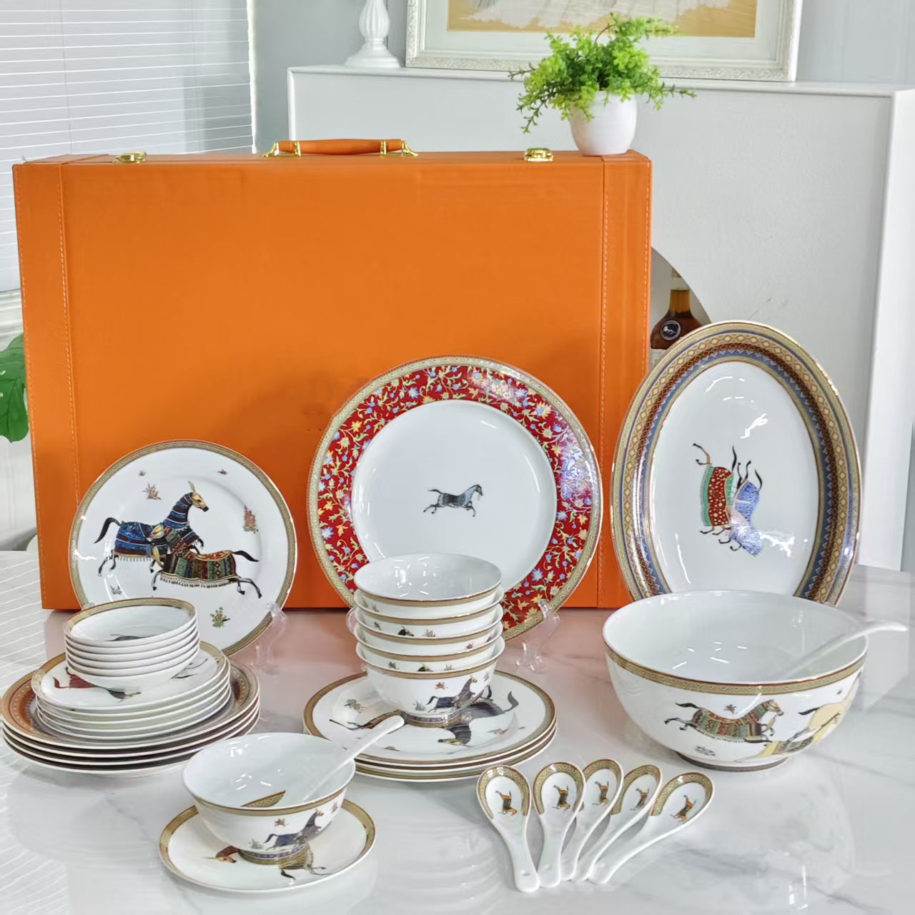 Tableware Set (36 Pieces) – "Cuihua" Floral Pattern