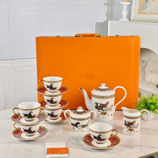 Neu eingetroffen – Muster „Grün Floral & Pferd“ – 15-teiliges Set