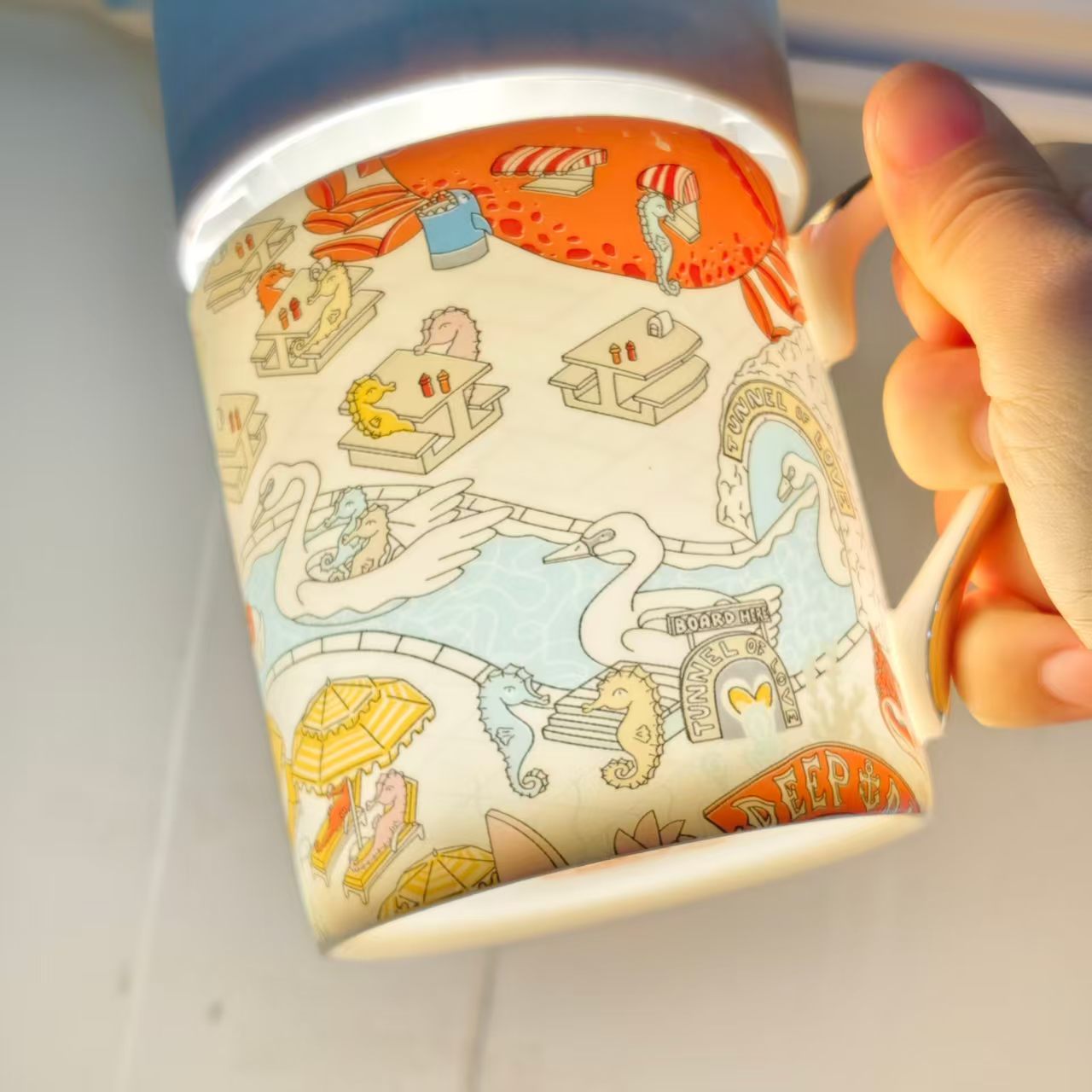 Tazza Parco Acquatico Cavalluccio Marino (con scatola in pelle)