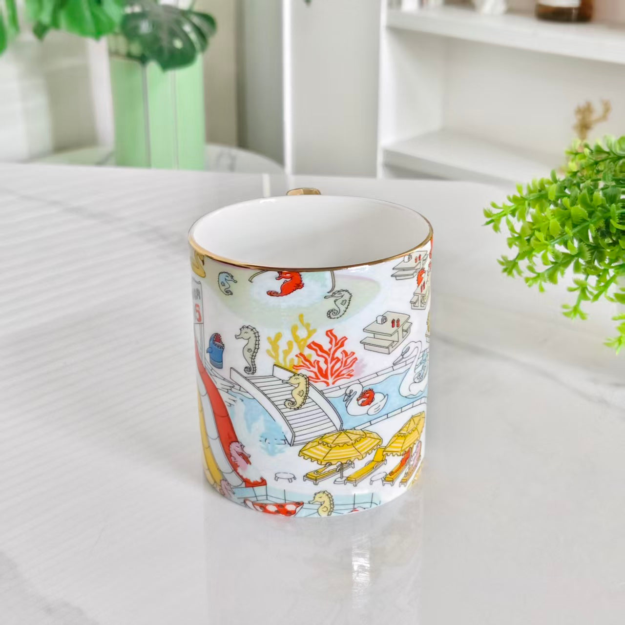 Tazza Parco Acquatico Cavalluccio Marino (con scatola in pelle)