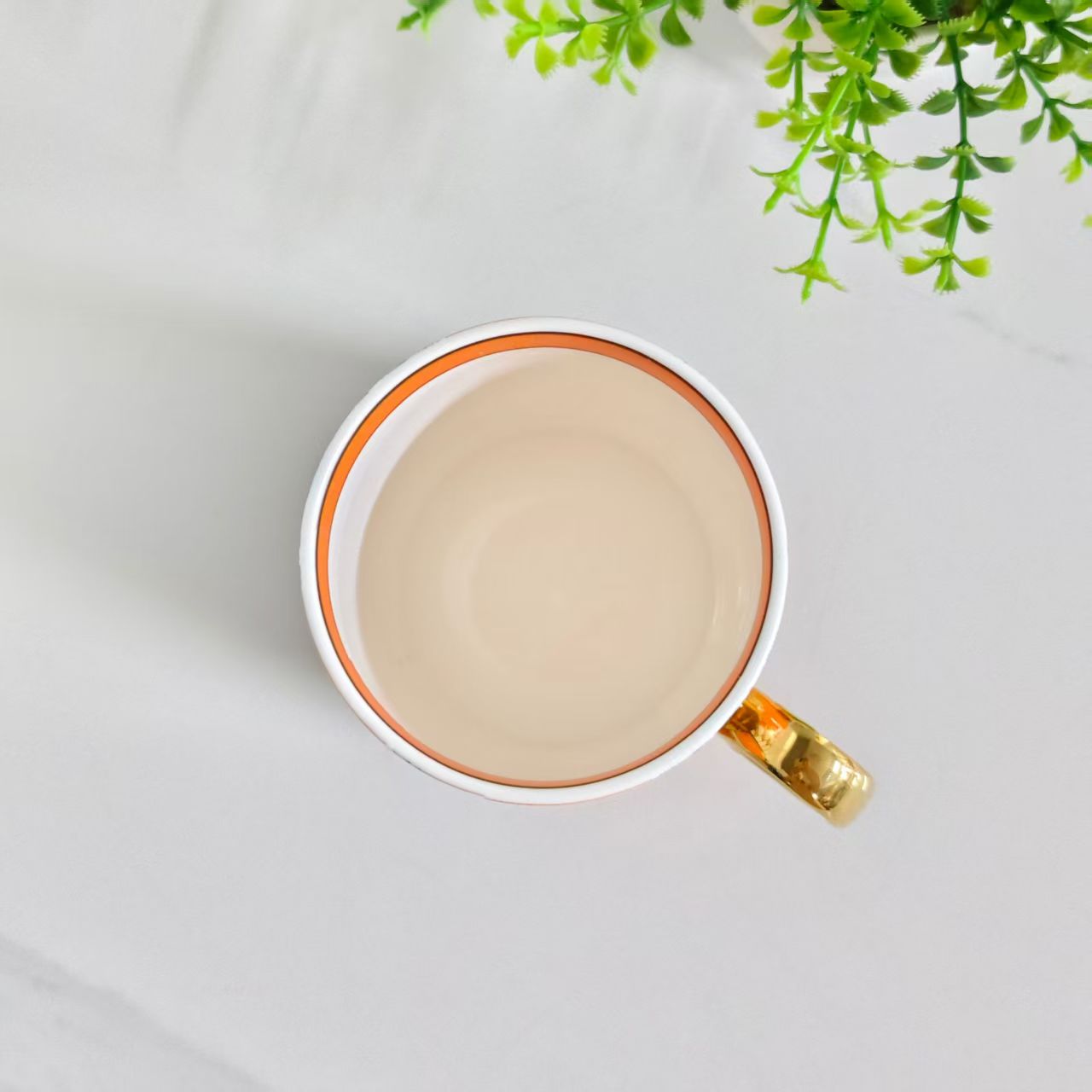 "Orange Scepter" Tasse & Lederbox-Set