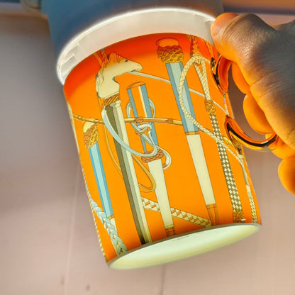 "Orange Scepter" Tasse & Lederbox-Set