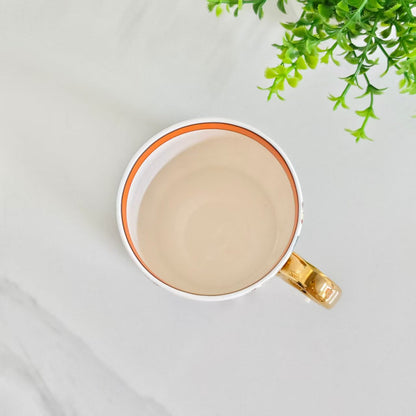 Tasse und Lederbox-Geschenkset "Weißes Zepter"