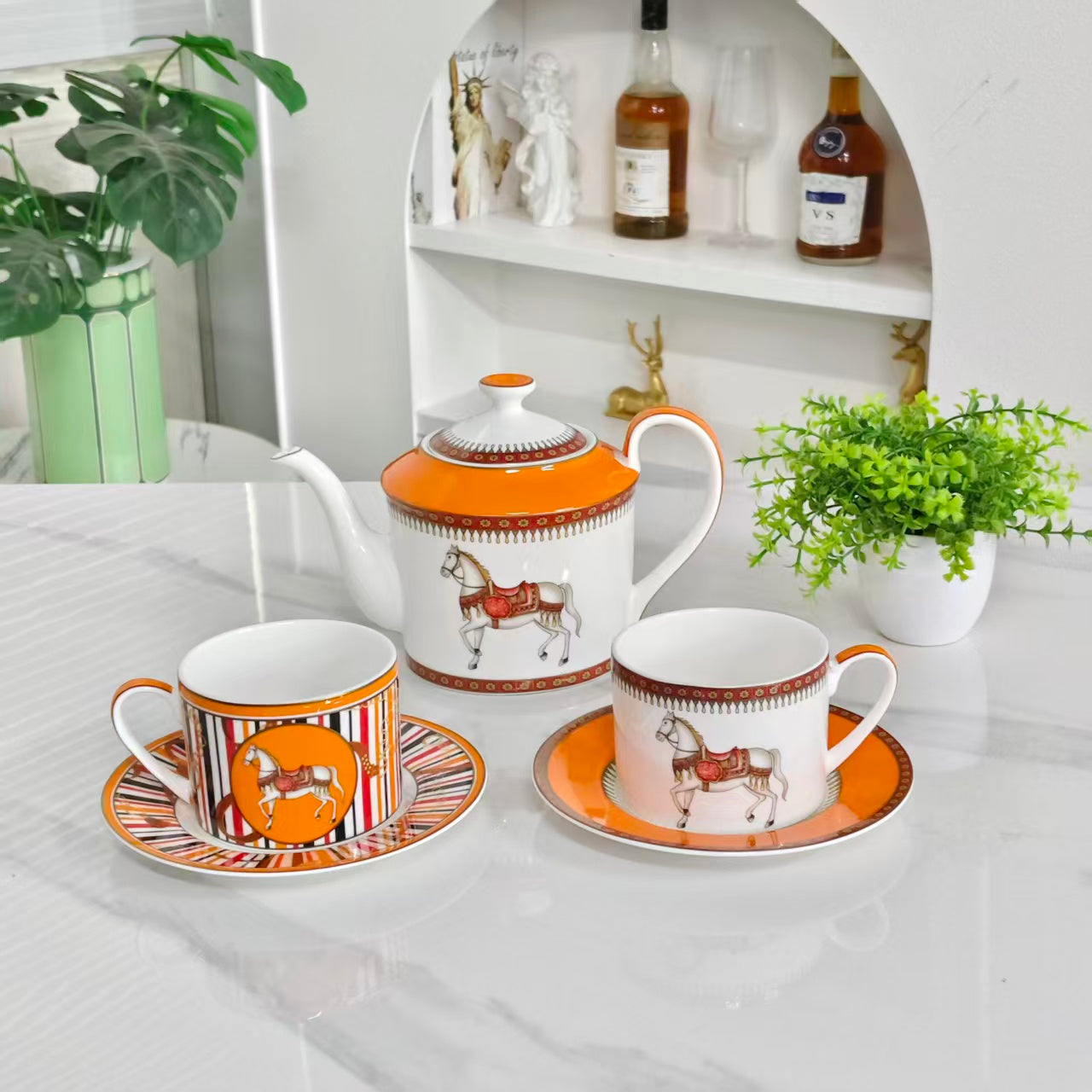 Nuovo Arrivo: [Pedestal Yellow Horse] – Servizio da Caffè 15 Pezzi