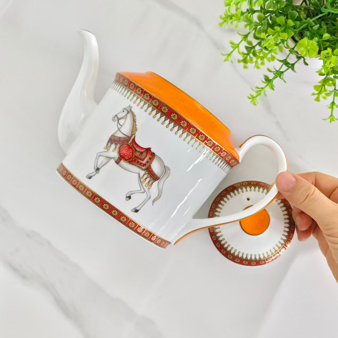 Nuovo Arrivo: [Pedestal Yellow Horse] – Servizio da Caffè 15 Pezzi