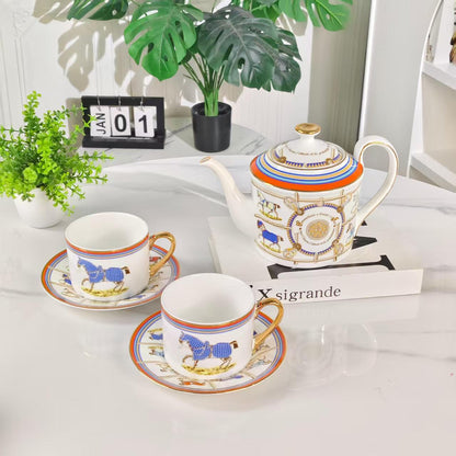 Neu eingetroffen: [Sockel gelbes Pferd] – 15-teiliges Kaffeeservice