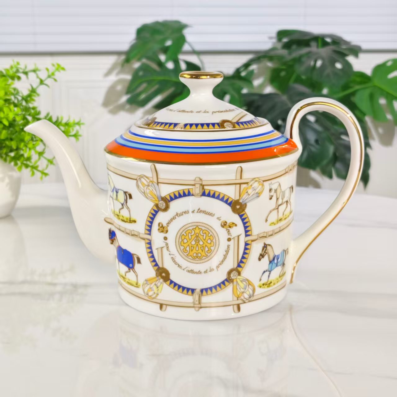 Neu eingetroffen: [Sockel gelbes Pferd] – 15-teiliges Kaffeeservice