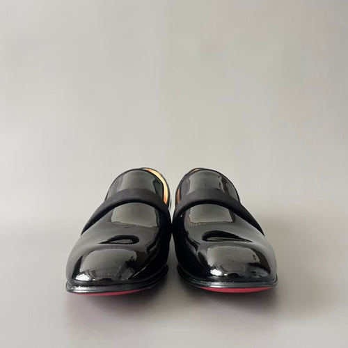 CL 【Red Sole】Cowhide Leather Loafers – Round-Toe, Slip-On, Comfortable & Sophisticated