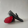 CL 【Red Sole】Cowhide Leather Loafers – Round-Toe, Slip-On, Comfortable & Sophisticated