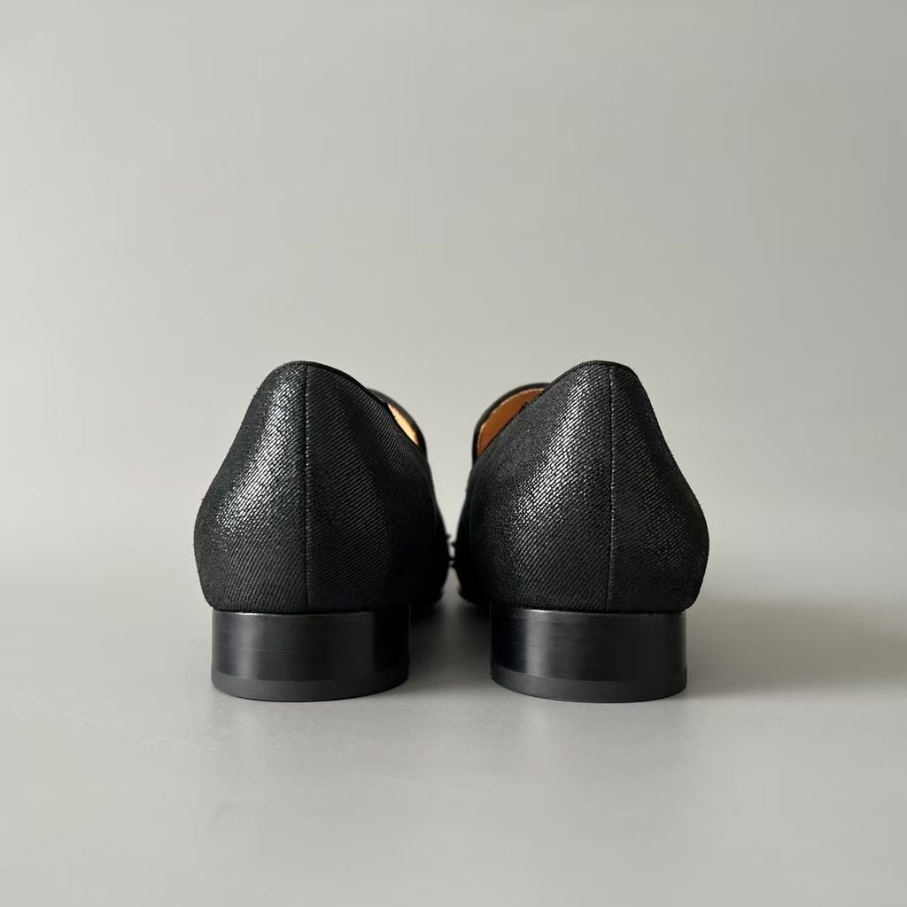 CL 【Red Sole】Greggo Men's Fashion Casual Leather Shoes – Black with Studs.
