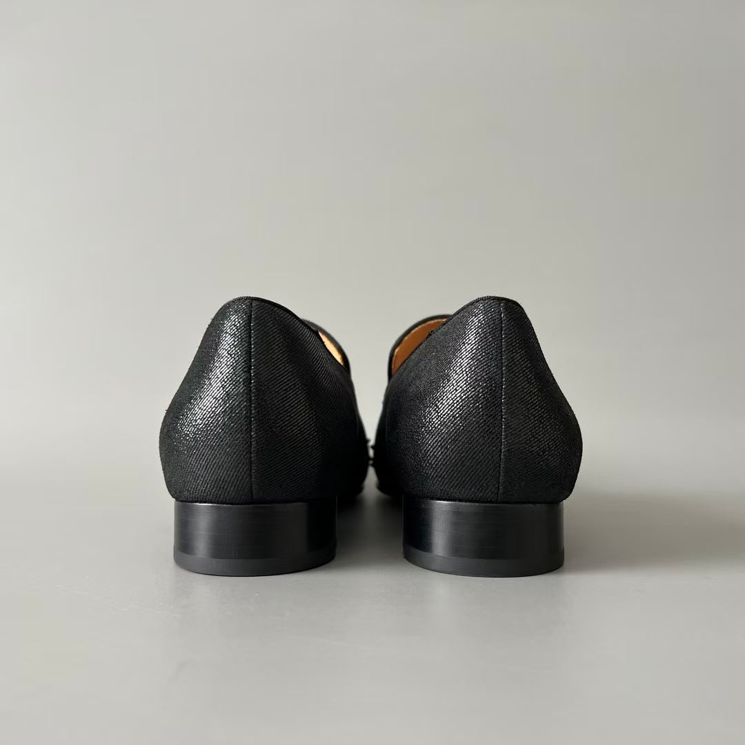 CL 【Red Sole】Greggo Men's Fashion Casual Leather Shoes – Black with Studs.