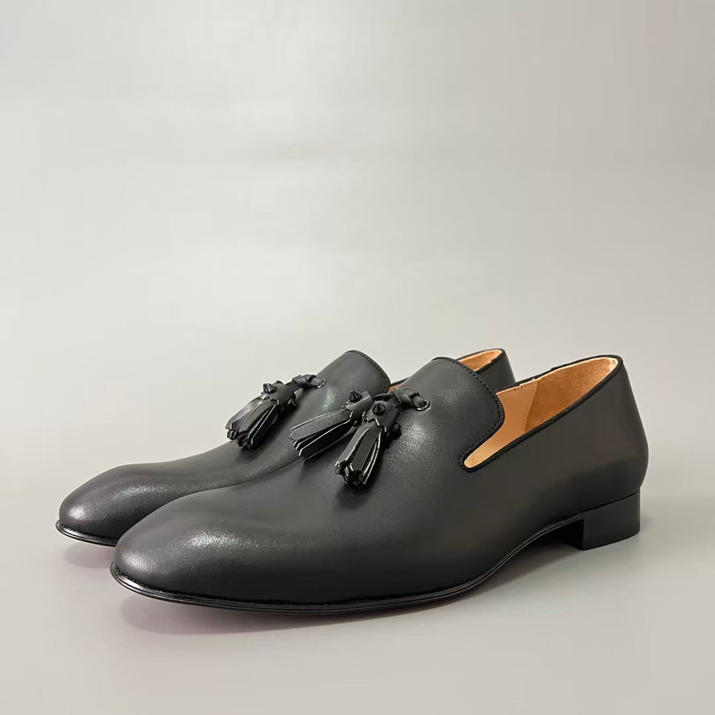 CL 【Red Sole】Greggo Men's Casual Leather Shoes – Black.