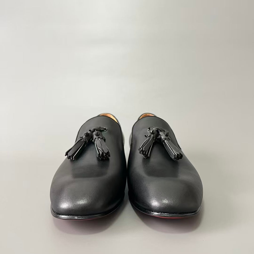 CL 【Red Sole】Greggo Men's Casual Leather Shoes – Black.