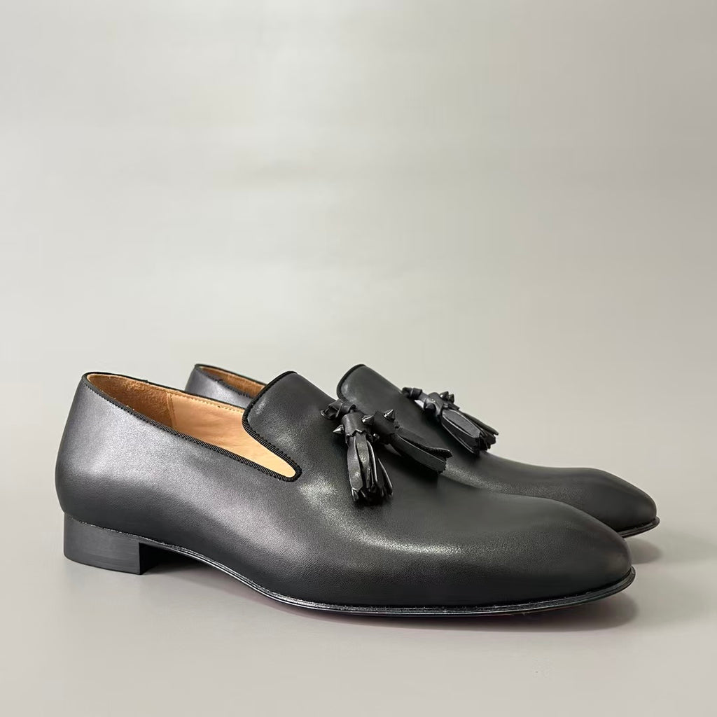 CL 【Red Sole】Greggo Men's Casual Leather Shoes – Black.