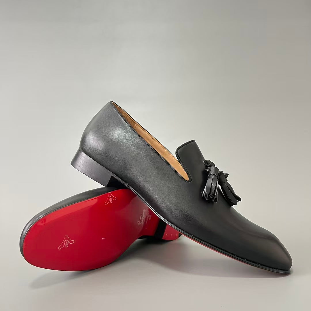 CL 【Red Sole】Greggo Men's Casual Leather Shoes – Black.