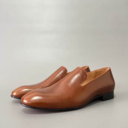 CL 【Red Sole】Greggo Men's Casual Leather Shoes – Brown.