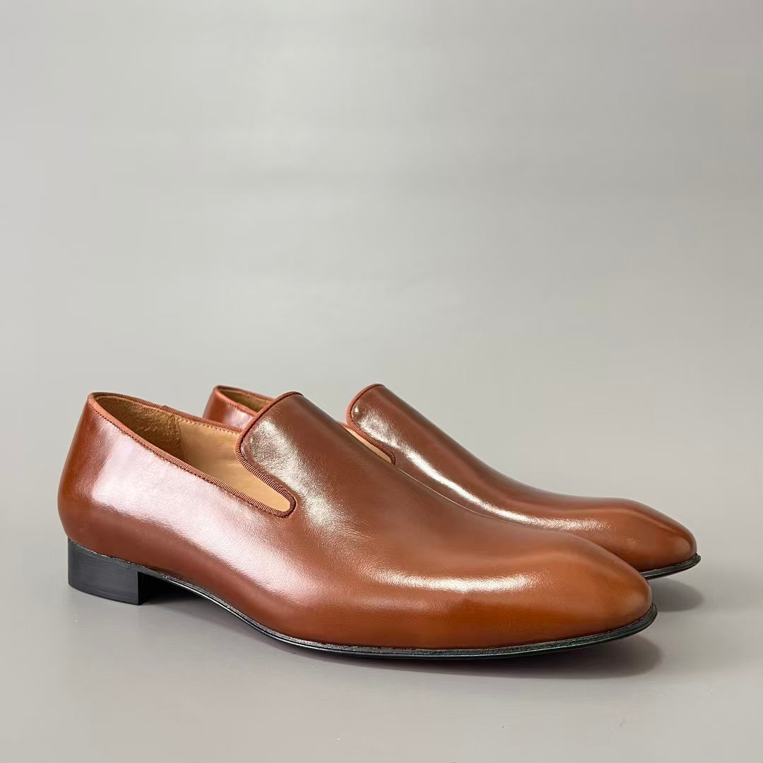 CL 【Red Sole】Greggo Men's Casual Leather Shoes – Brown.