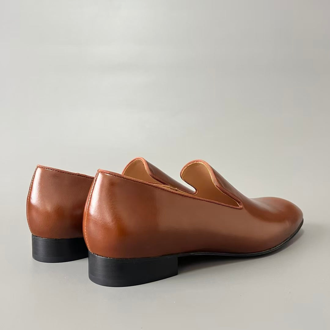 CL 【Red Sole】Greggo Men's Casual Leather Shoes – Brown.