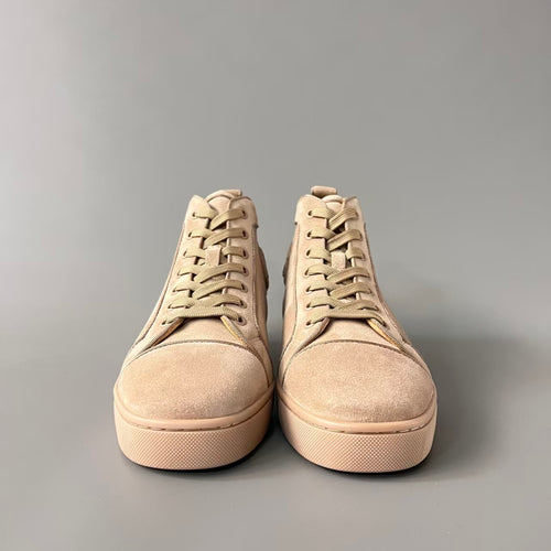 CL 【Red Sole】Lou Spikes high-top sneakers in khaki.