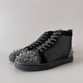 CL 【Red Sole】Lou Spikes High-Top Sneakers – Black Diamond Studs
