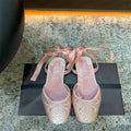 CL 【Red Sole】Rhinestone Bow-Tie Ballet Flats