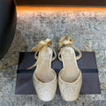 CL 【Red Sole】Rhinestone Bow-Tie Ballet Flats