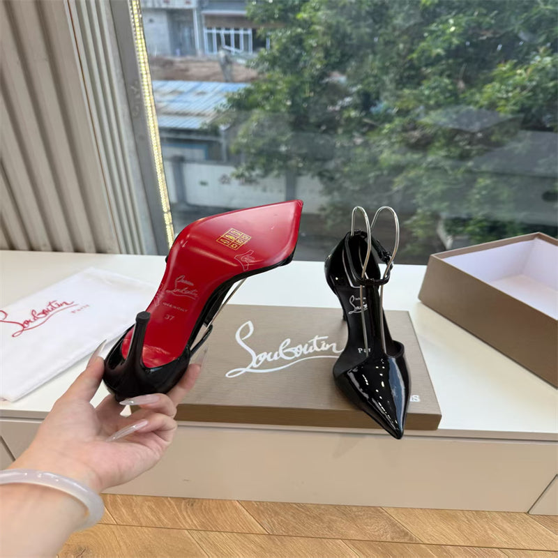 CL 【Red Sole】Patent leather T-strap high heels