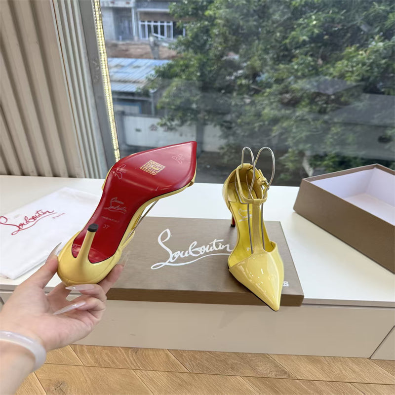 CL 【Red Sole】Patent leather T-strap high heels