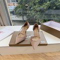 CL 【Red Sole】Suede T-strap high heels